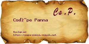 Csépe Panna névjegykártya